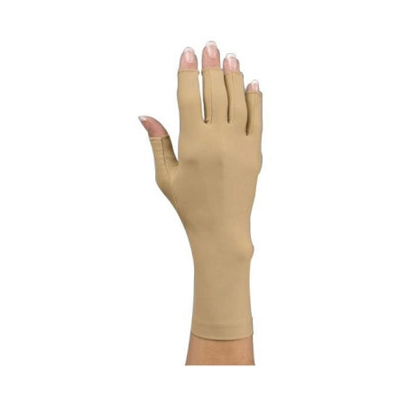 Rolyan - Compression Gloves Open Finger Medium Over-the-Wrist Length Left Hand Lycra / Spandex - 92744102