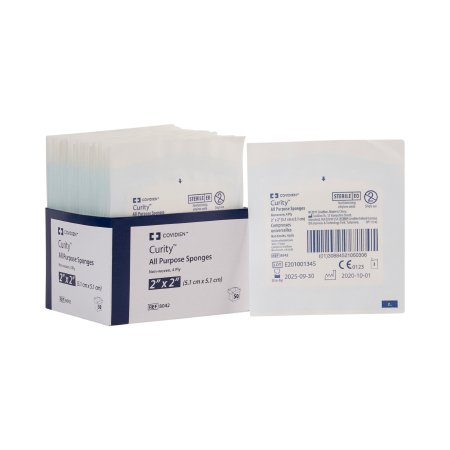 Curity - Nonwoven Sponge Polyester / Rayon 4-Ply 2 X 2 Inch Square Sterile - 8042
