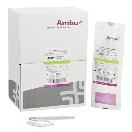 Ambu Neuroline - EMG Needle Electrode with Leadwire 28 Gauge X 1-1/2 Inch Length X 30 Inch Lead Length Coated Stainless Steel Sterile Sharp Beveled Monopolar Needle Tip Disposable - 74338-36/40