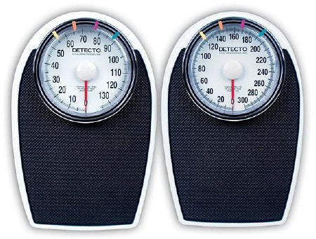 Detecto Scale - Floor Scale Dial Display 300 lbs. Capacity White Analog - D-1130