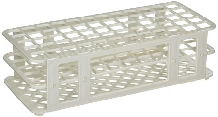 Globe Scientific 456500 Series - Stacking Test Tube Rack 60 Place 16 to 17 mm Tube Size White 2-4/5 X 4-1/8 X 9-3/5 Inch - 456503