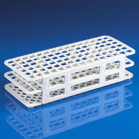 Globe Scientific Test Tube Rack 60 Place 15 mm - 17 mm White 246 X 105 X 72 mm - 456503
