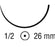 Covidien Biosyn Suture with Needle Absorbable Uncoated Violet Suture Monofilament Polyester Size 4-0 30 Inch Suture 1-Needle 26 mm Length 1/2 Circle Taper Point Needle - GM121