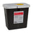 Cardinal SharpSafety RCRA Waste Container 10 H X 7-1/4 D X 10-1/2 W Inch 2 Gallon Black Base / White Lid Vertical Entry Hinged Lid - 8602RC