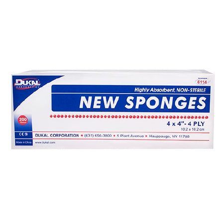 Dukal Dukal NonWoven Sponge Polyester / Rayon 4-Ply 4 X 4 Inch Square NonSterile - 6114