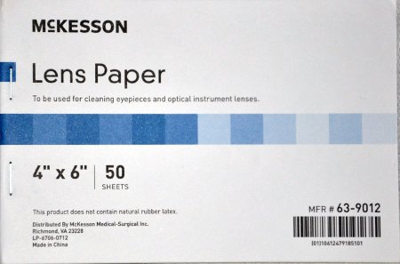 McKesson McKesson Lens Cleaner for Optical Instruments Soft, Thin 4 Inch x 6 Inch Paper Sheets Cleaning microscope eyepieces and Lenses - 63-9012
