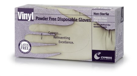 Cypress - General Purpose Glove Small Vinyl Translucent Beaded Cuff NonSterile - 25-63