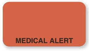 United Ad Label Pre-Printed Label Warning Label Medical Alert Orange 7/8 X 1-5/8 Inch - ULMC218