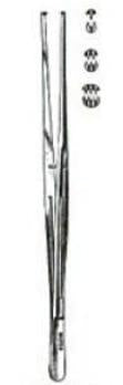 Miltex Miltex Tissue Forceps Kelly 9 Inch OR Grade Stainless Steel (German) NonSterile NonLocking Thumb Handle Straight Serrated Tips w/1 X 2 Teeth - 6-200