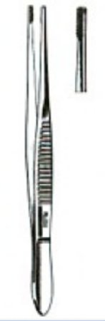 Miltex Miltex Tissue Forceps Brown 10 Inch OR Grade Stainless Steel (German) NonSterile NonLocking Thumb Handle Straight 8 X 8 Teeth, Serrated Tip - 6-141