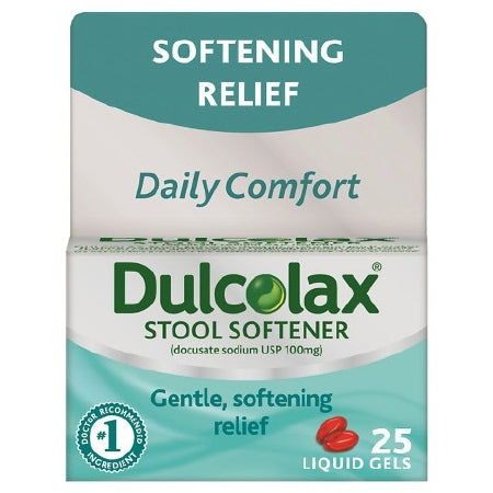 Novartis Dulcolax Stool Softener Gelcap 25 per Box 100 mg Strength Docusate Sodium - 68142102202