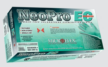 Microflex Medical NeoPro EC Exam Glove Medium NonSterile Polyisoprene Extended Cuff Length Textured Fingertips Green Chemo Tested - NEC-288-