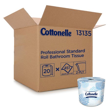 Kleenex Cottonelle Professional - Toilet Tissue White 2-Ply Standard Size Cored Roll 451 Sheets 4 X 4 Inch - Kimberly Clark - 13135