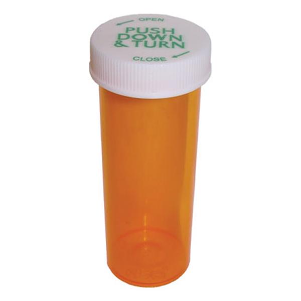 Clarke Container Division Vial Medicine Plastic 1-1/4" 13 Dram Amber 320/Ca - 23013