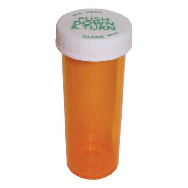Clarke Container Division Vial Medicine Plastic 1-3/5" 20 Dram Amber 360/Ca - 23020