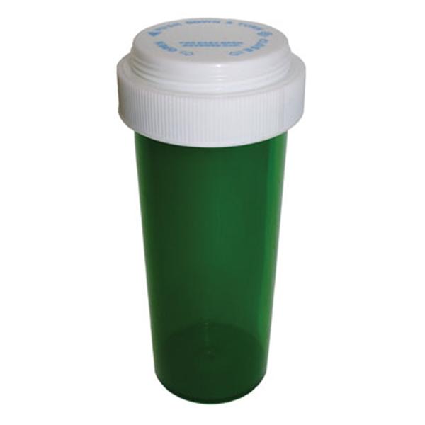 Clarke Container Division Vial Medicine Plastic 13 Dram Green 275/Ca - 28013