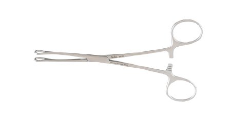 Miltex - Intestinal Forceps Williams 6-1/2 Inch Length OR Grade German Stainless Steel NonSterile Ratchet Lock Finger Ring Handle Straight Cross Serrated Fenestrated Oval Jaws - 16-56