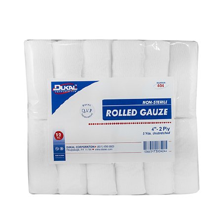 Dukal - Conforming Bandage Cotton 2-Ply 4 Inch X 5 Yard Roll Shape NonSterile - 404