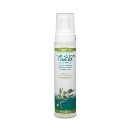 Remedy with Oliviamine - Rinse-Free Body Wash Foaming 9 oz. Pump Bottle Citrus Vanilla Scent - MSC094109