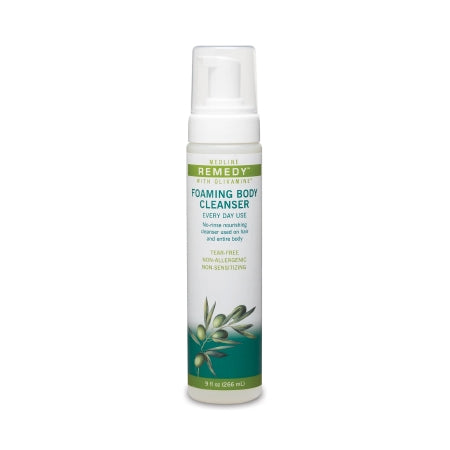 Remedy with Oliviamine - Rinse-Free Body Wash Foaming 9 oz. Pump Bottle Citrus Vanilla Scent - Medline - MSC094109