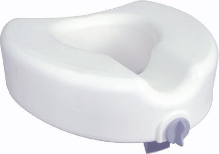 Drive Medical Premium Raised Toilet Seat 4-1/2 Inch Height White 300 lbs. Weight Capacity - 12014