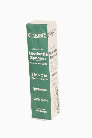 Caring Exodontia - Cotton Filled Gauze Sponge Cotton Filled Gauze 2 X 2 Inch Square NonSterile - PRM22DS