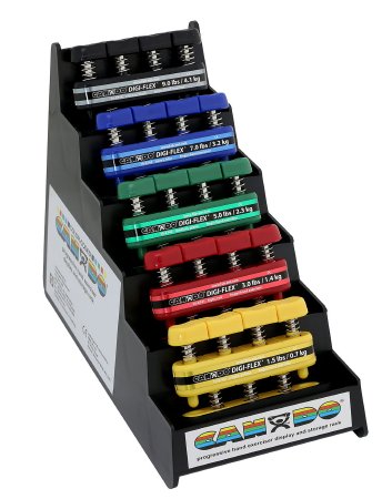 Cando Digi-Flex - Hand / Finger Exerciser Set CanDo Digi-Flex Yellow / Red / Green / Blue / Black X-Light to X-Heavy Resistance - 10-0746