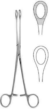MeisterHand - Sponge Forceps Foerster 7 Inch Length Surgical Grade German Stainless Steel NonSterile Ratchet Lock Finger Ring Handle Straight Serrated Fenestrated Oval Tips - MH7-604
