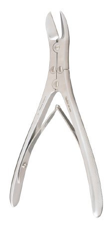Miltex Bone Cutting Forceps Ruskin 7-1/2 Inch Surgical Grade Stainless Steel NonSterile NonLocking Spring Handle Angled Cutting Tip - 25-385