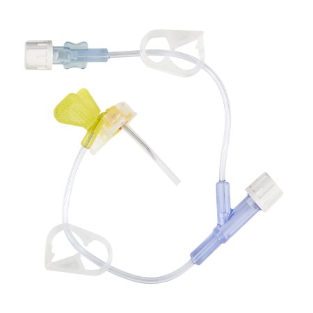 MiniLoc - Huber Infusion Set 20 Gauge 3/4 Inch 8 Inch Tubing Y-Site Injection Port - 0682034