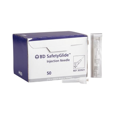 SafetyGlide - Hypodermic Needle Sliding Safety Needle 27 Gauge 5/8 Inch Length Regular Wall - 305921