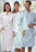 Fashion Seal Uniforms - Patient Robe Unisex X-Large Aqua Multi Stripe - 1846-XL