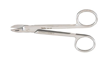 Miltex - Wire Cutting Scissors 4-1/4 Inch Length OR Grade German Stainless Steel NonSterile Finger Ring Handle Curved Blade Blunt Tip / Blunt Tip - 9D-135