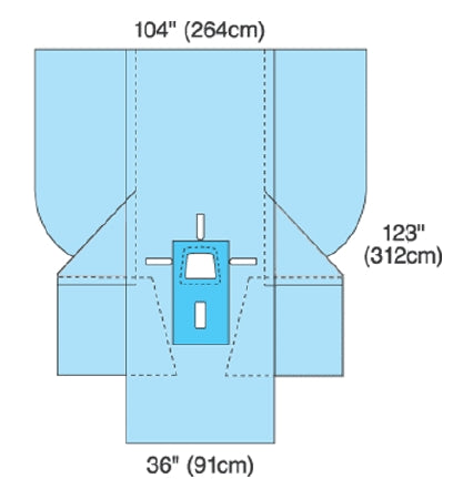 Cardinal Abdominal Drape Laparoscopy / Pelviscopy Drape 104 W X 36 W X 123 L Inch Sterile - 29407
