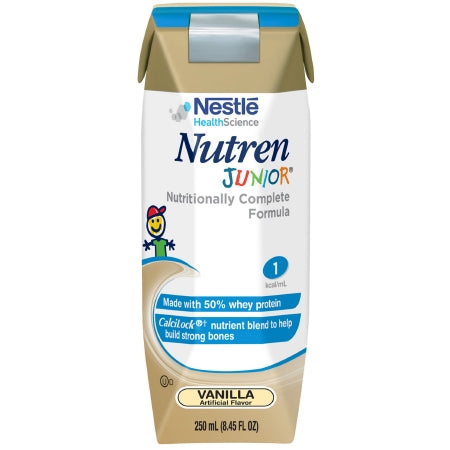 Nestle Healthcare Nutrition Nutren Junior Pediatric Oral Supplement / Tube Feeding Formula Vanilla Flavor 250 mL Tetra Prisma Ready to Use - 9871616063