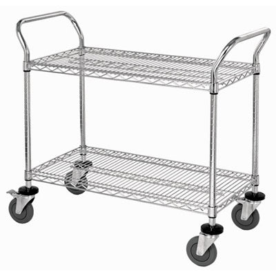US Plastic Corp. Quantum Q-Stor Wire Shelving Mobile Carts with 2 Shelves