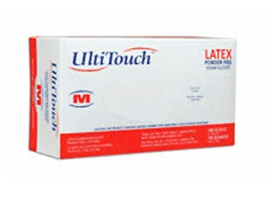Medisource UltiTouch Exam Glove Small NonSterile Latex Standard Cuff Length Fully Textured White Not Chemo Approved - L01PF