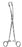 Miltex Miltex Uterine Vulsellum Forceps Schroeder 10 Inch OR Grade Stainless Steel (German) NonSterile Ratchet Lock Finger Ring Handle Curved Serrated Tip - 30-1005