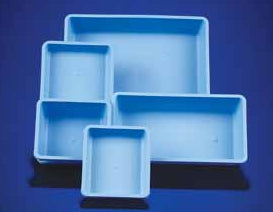 Hospital Disposables Compartment Tray 9.56 X 9.94 X 1.94 Inch Blue Plastic - 396-0910