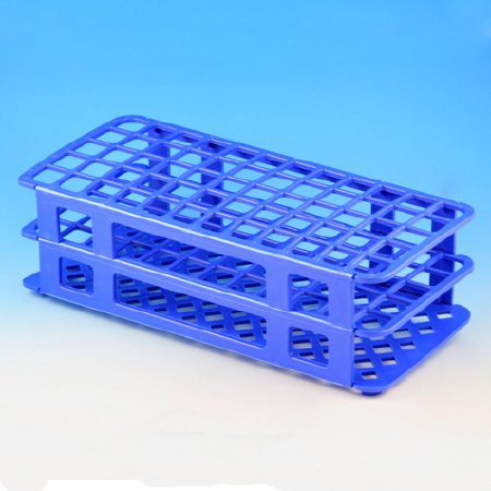 Globe Scientific Test Tube Rack 60 Place 15 mm - 17 mm Blue 246 X 105 X 72 mm - 456504