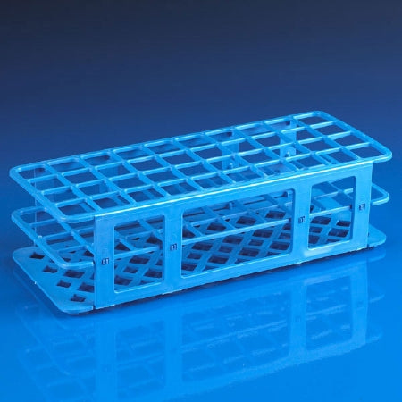 Globe Scientific Test Tube Rack 40 Place 25 mm Blue 295 X 125 X 85 mm - 456704
