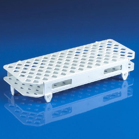 Globe Scientific - Microcentrifuge Test Tube Rack 100 Place White 263 X 109.5 X 45 mm - 456303