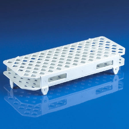 Globe Scientific Microcentrifuge Test Tube Rack 100 Place White 263 X 109.5 X 45 mm - 456303