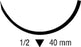 Surgilon - Suture with Needle Nonabsorbable Coated Black Suture Braided Nylon Size 1 18 Inch Suture 1-Needle 40 mm Length 1/2 Circle Reverse Cutting Needle - 88861913-72