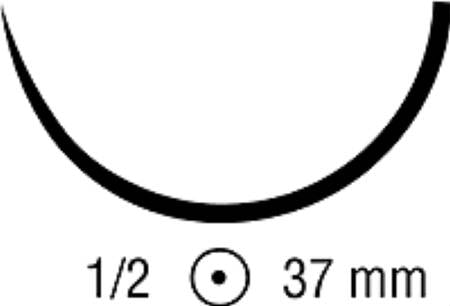 Covidien Biosyn Suture with Needle Absorbable Uncoated Violet Suture Monofilament Polyester Size 2-0 18 Inch Suture 1-Needle 37 mm Length 1/2 Circle Taper Point Needle - CM9