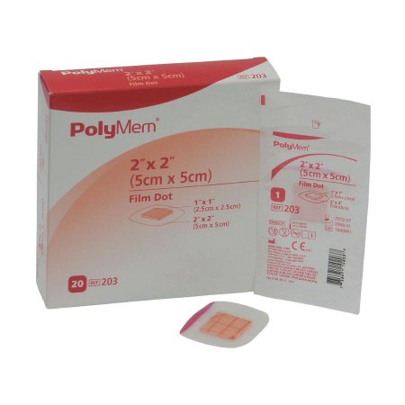 PolyMem - Foam Dressing 2 X 2 Inch Square Adhesive with Border Sterile - 203