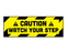 BeSafe Messaging Facilities Floor Decals - Yellow & Black, 18" x 6", Pack of 6 