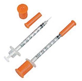AirTite Products Comfort Point Insulin Syringe with Needle 0.3 mL 30 Gauge 5/16 Inch Attached Needle Without Safety - 26014