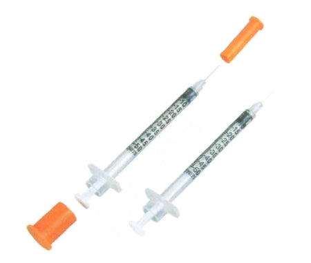 AirTite Products Comfort Point Insulin Syringe with Needle 0.5 mL 30 Gauge 5/16 Inch Attached Needle Without Safety - 26015