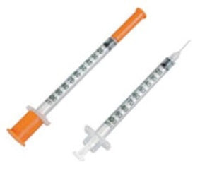 AirTite Products Comfort Point Insulin Syringe with Needle 1 mL 30 Gauge 5/16 Inch Attached Needle Without Safety - 26016